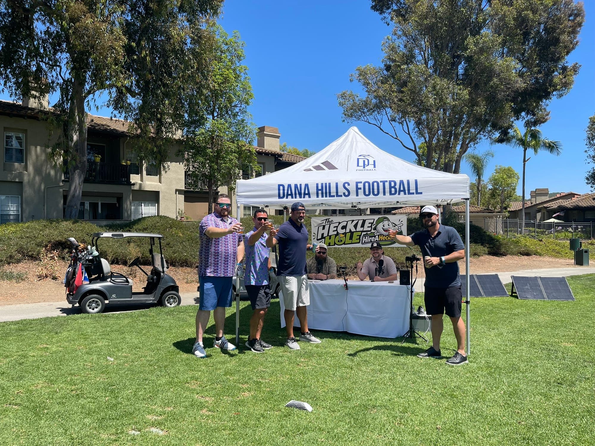 The Heckle Hole at the Dana Hills Football Dolphin Classic golf tournament